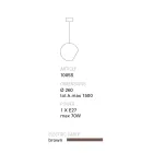 Toscot Newton Terrakotta-Pendelleuchte im zeitgenössischen Stil Viadurini