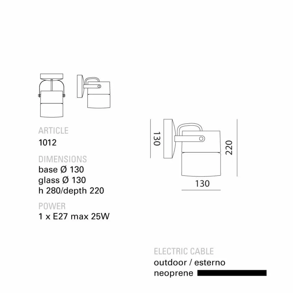 TOSCOT Swing-Deckenleuchte / Wand in der Toskana gemacht Viadurini