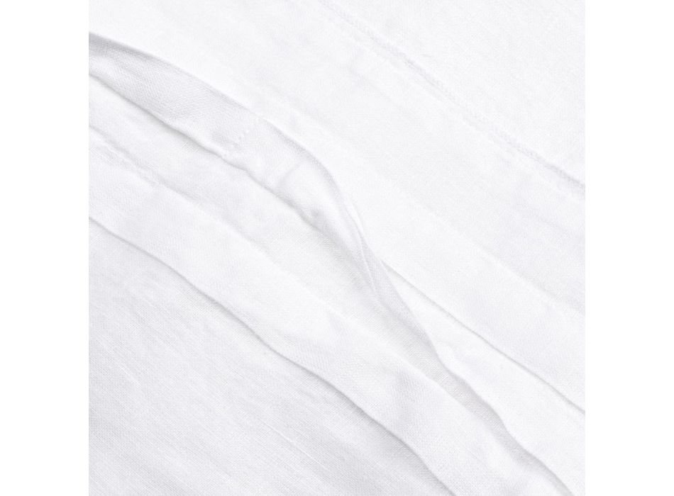 Weiße Leinentischdecke mit italienischem Luxus-Plisseerand – Tippel Viadurini