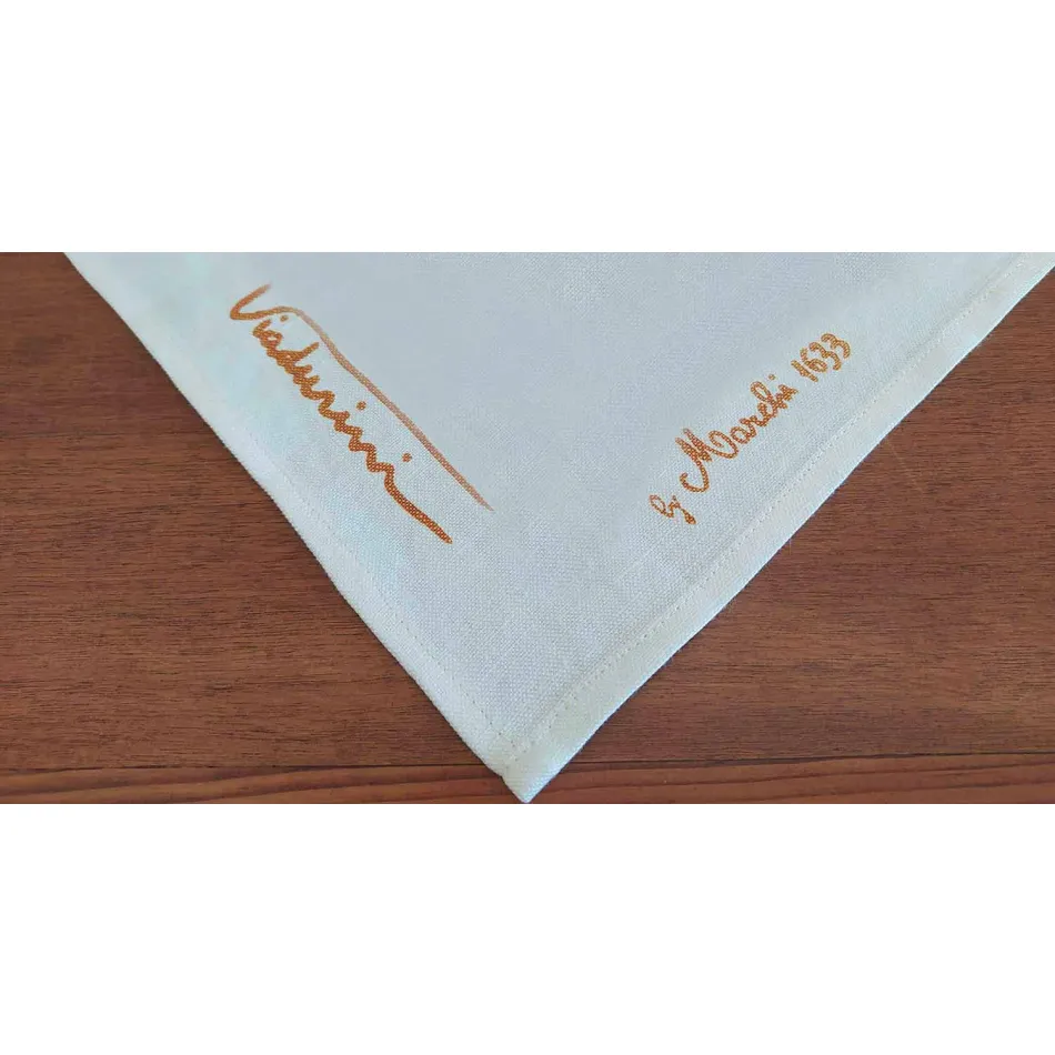 Tischdecke der italienischen Kunst mit Hand Cotton Printed Unique Piece Viadurini