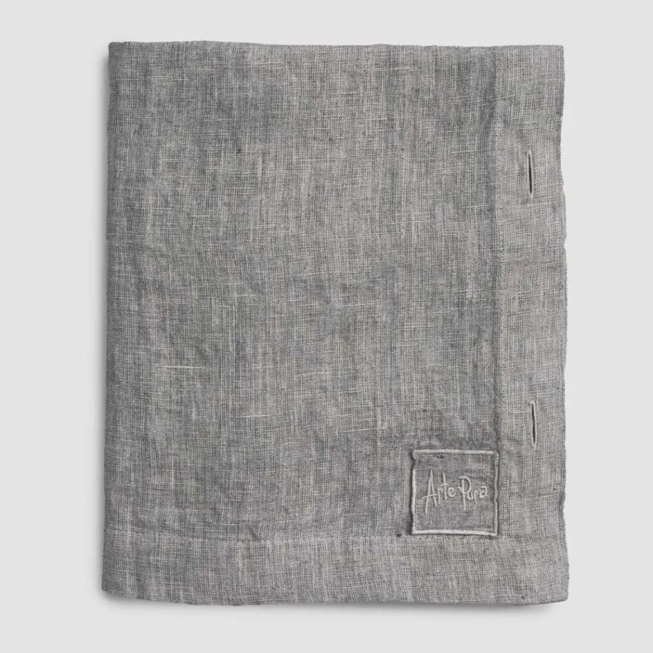 Rechteckige Leinentischdecke mit Knopflöchern und 10 Knöpfen, luxuriös – mediterran Viadurini