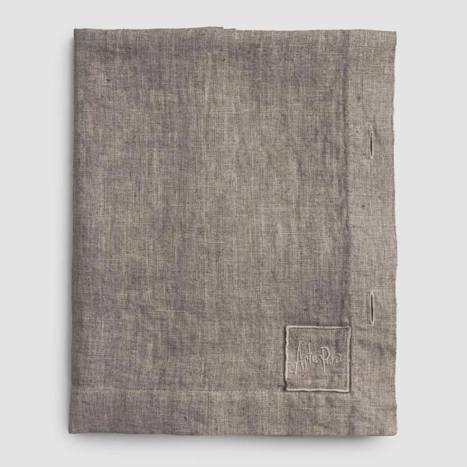 Rechteckige Leinentischdecke mit Knopflöchern und 10 Knöpfen, luxuriös – mediterran Viadurini