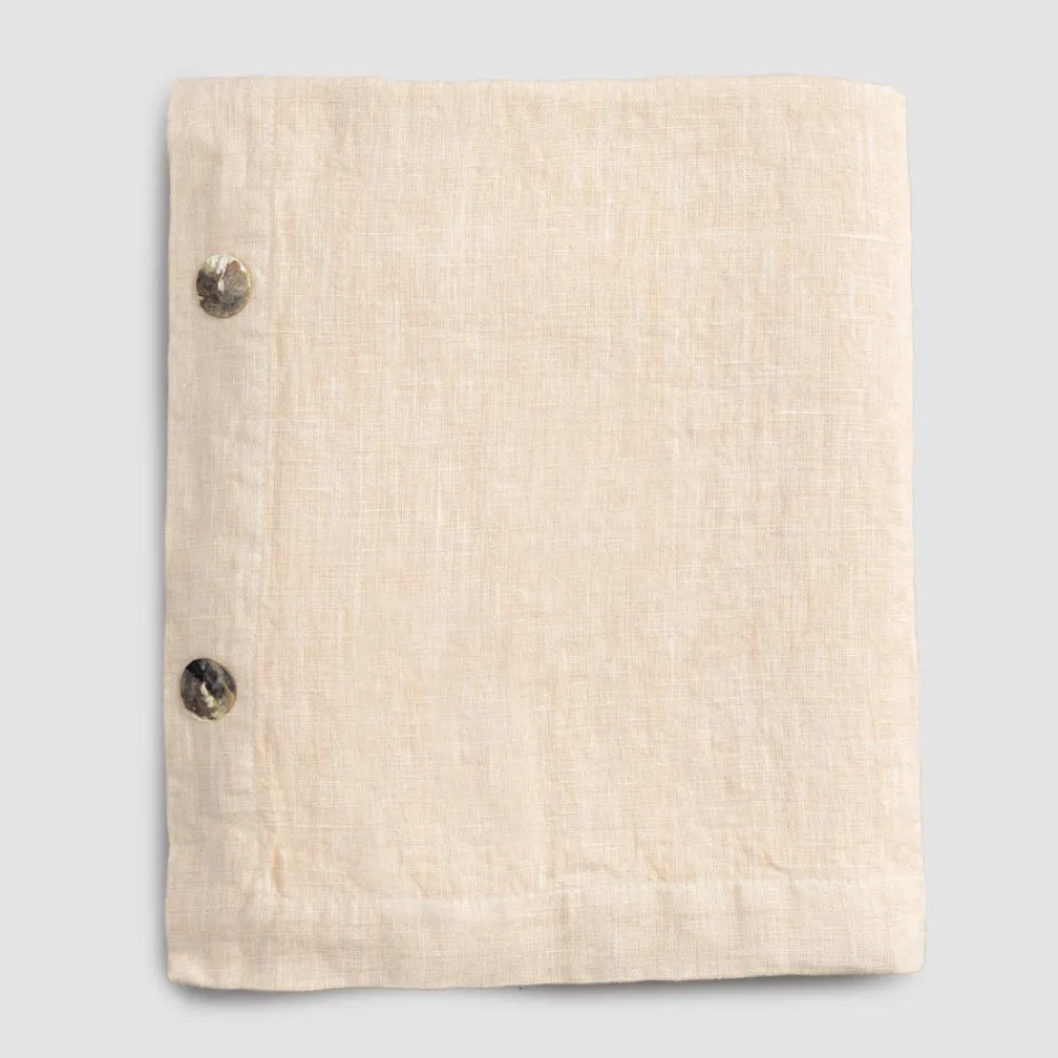 Rechteckige Leinentischdecke mit Knopflöchern und 12 Luxusknöpfen – Mediterran Viadurini