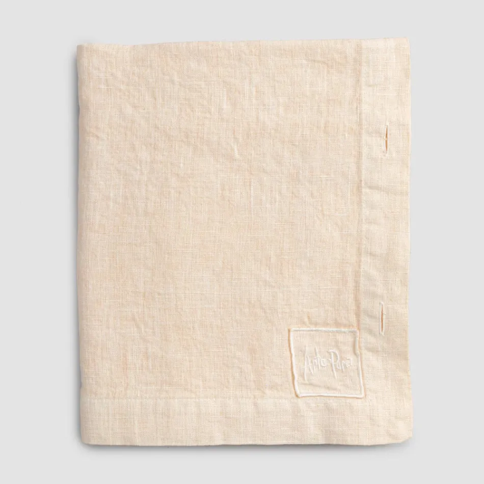 Rechteckige Leinentischdecke mit Knopflöchern und 12 Luxusknöpfen – Mediterran Viadurini