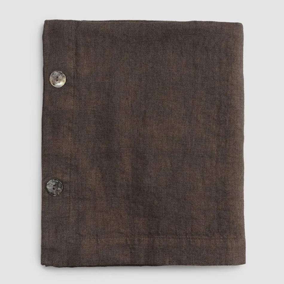 Rechteckige Leinentischdecke mit Knopflöchern und 12 Luxusknöpfen – Mediterran Viadurini