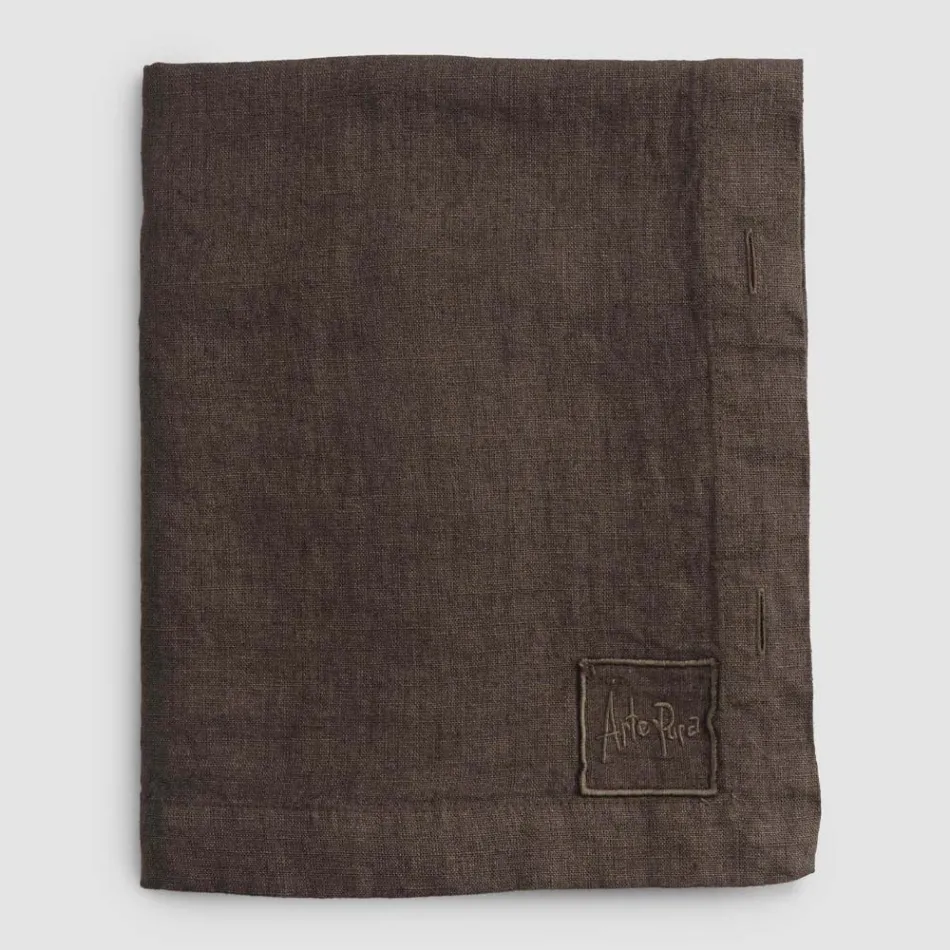 Rechteckige Leinentischdecke mit Knopflöchern und 12 Luxusknöpfen – Mediterran Viadurini