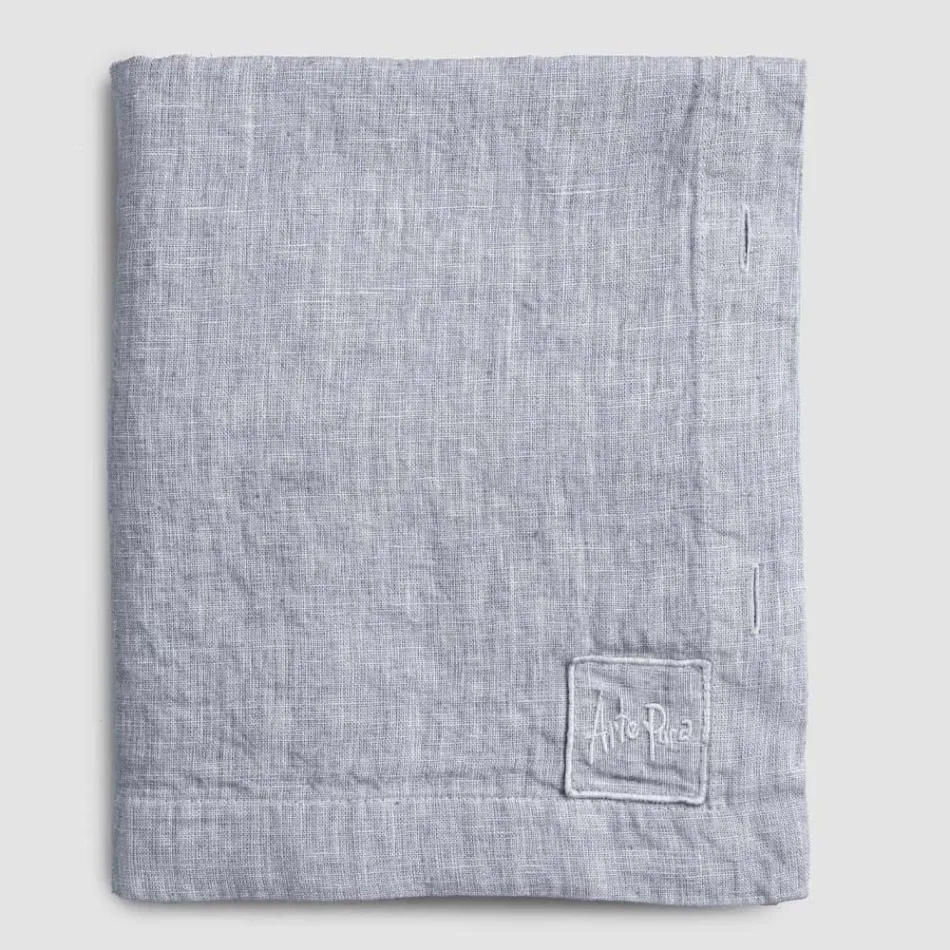 Rechteckige Leinentischdecke mit Knopflöchern und 12 Luxusknöpfen – Mediterran Viadurini