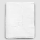 Luxuriöse weiße rechteckige Leinentischdecke mit Rahmen oder Spitze – Davinci Viadurini