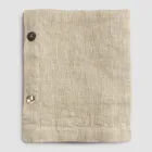 Luxuriöse modulare Tischdecke aus farbigem Leinen mit Knopflöchern und 12 Knöpfen – mediterran Viadurini