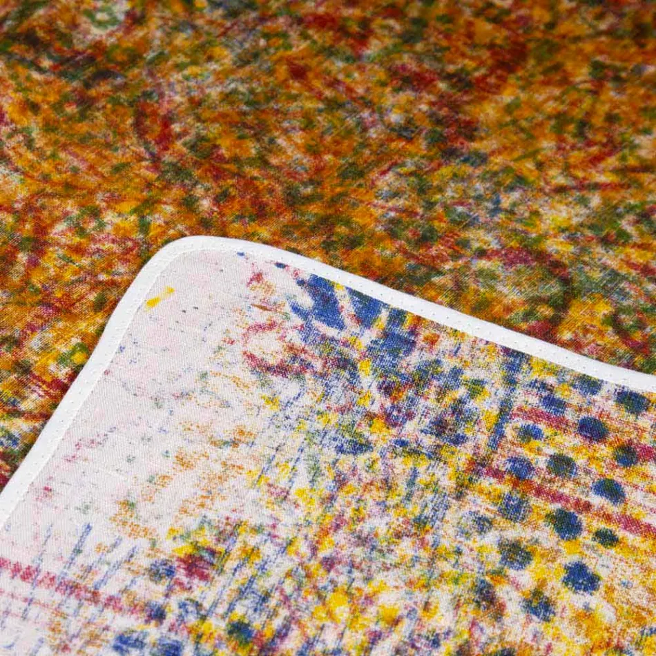 Hochwertige italienische Tischdecke aus handbedruckter Baumwolle - Marken Viadurini