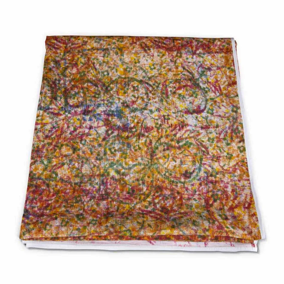 Hochwertige italienische Tischdecke aus handbedruckter Baumwolle - Marken Viadurini