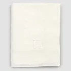 Große, schwere, rechteckige Tischdecke aus weißem Leinen mit gerahmten Kanten – Davinci Viadurini