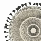 Rundes Frühstücks-Tischset aus Jute mit schwarzen Fransen 12 Stück - Casside Viadurini