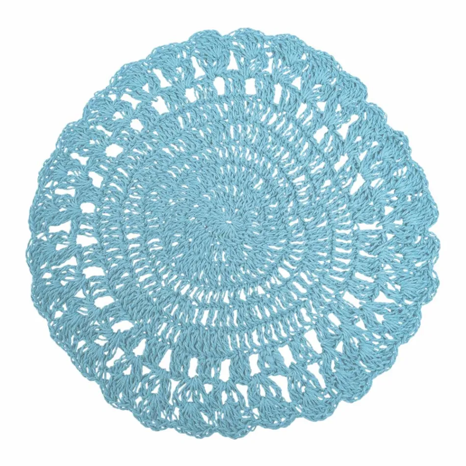 Rundes Tischset Gehäkeltes Tischset Verschiedene Farben 12 Stück - Punzolo Viadurini