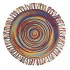 Amerikanisches rundes farbiges Polyester-Tischset mit Fransen 12 Stück - Aries Viadurini