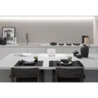 Leinenservietten mit schwarzen oder butterfarbenen Kristallen, 6 Stück, italienischer Luxus – Prezio Viadurini