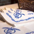 Serviette aus gemischtem Leinen mit Handabdruck Einzigartiges Stück Made in Italy - Marken Viadurini