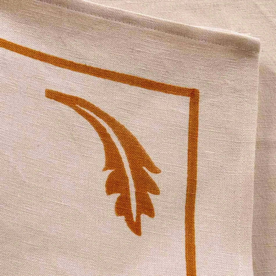 Serviette aus gemischtem Leinen mit Handabdruck Einzigartiges Stück Made in Italy - Marken Viadurini