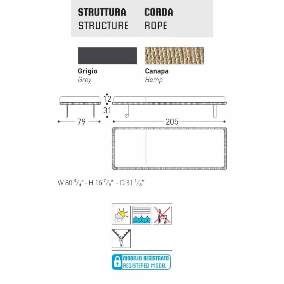 Varaschin Babylon Garten- oder Innenbett, modernes Design Viadurini