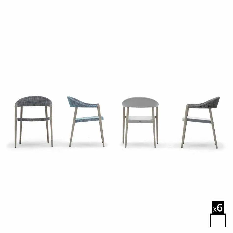 Varaschin Clever Stuhl aus modernem Design Garten, 6 Stück Viadurini