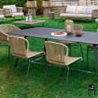 Varaschin Cricket im Freien Stuhl moderne von Hand, 2 Stück gewebt Viadurini