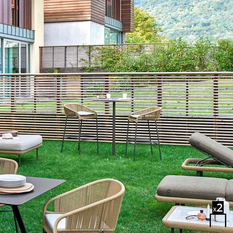 Varaschin Cricket Hocker topmoderne Gartengestaltung, 2 Stück Viadurini