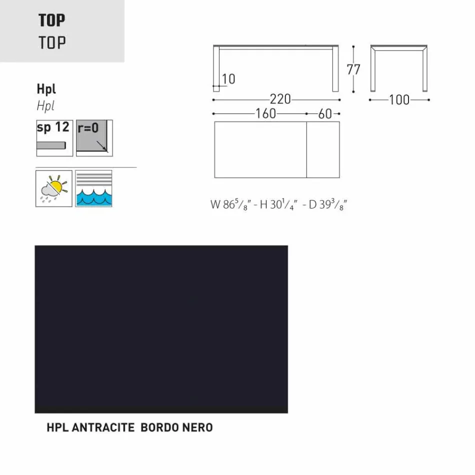 Varaschin Dolmen Gartentisch erweiterbar auf bis zu 380 cm Viadurini