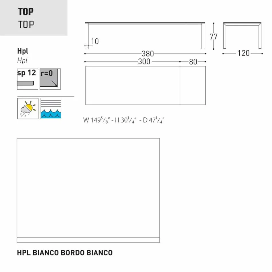 Varaschin Dolmen Gartentisch erweiterbar auf bis zu 380 cm Viadurini