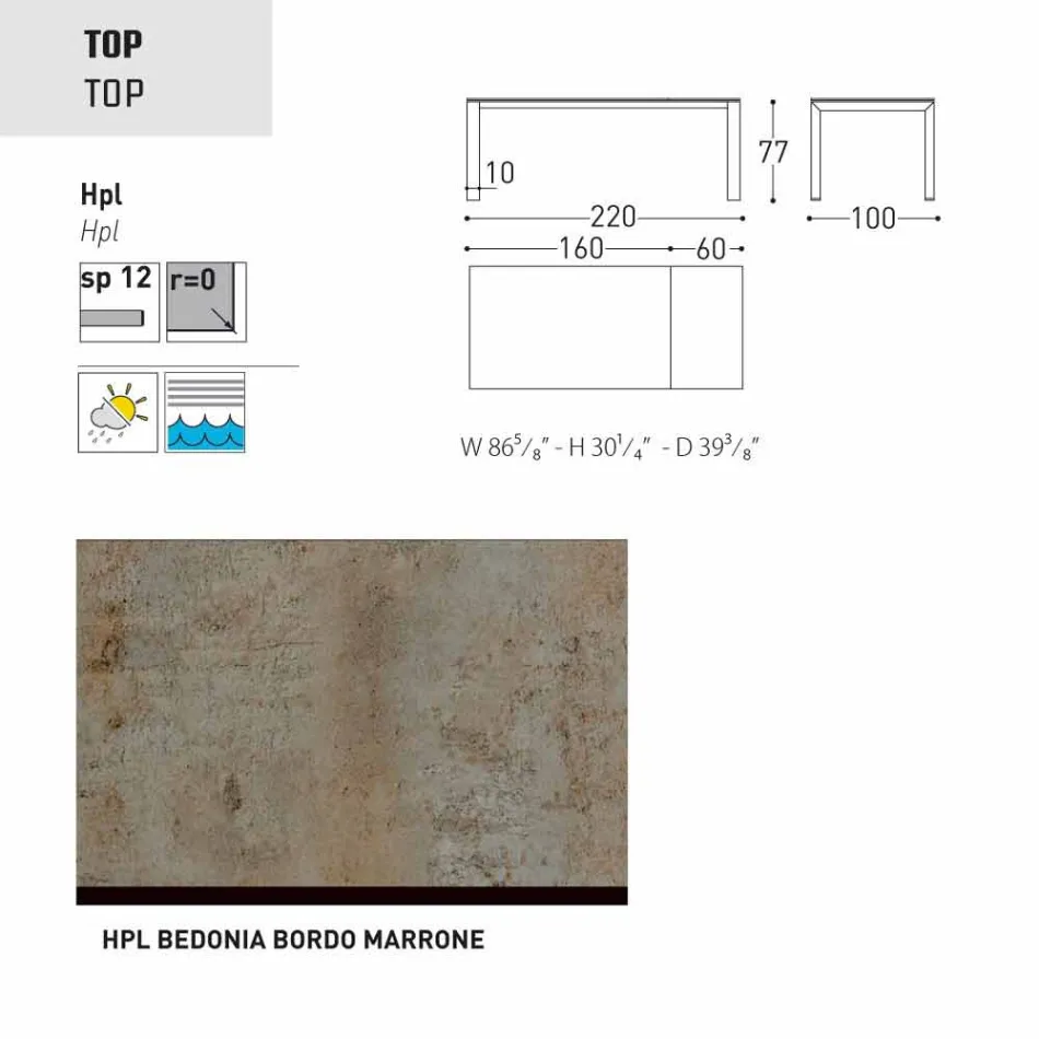 Varaschin Dolmen Gartentisch erweiterbar auf bis zu 380 cm Viadurini