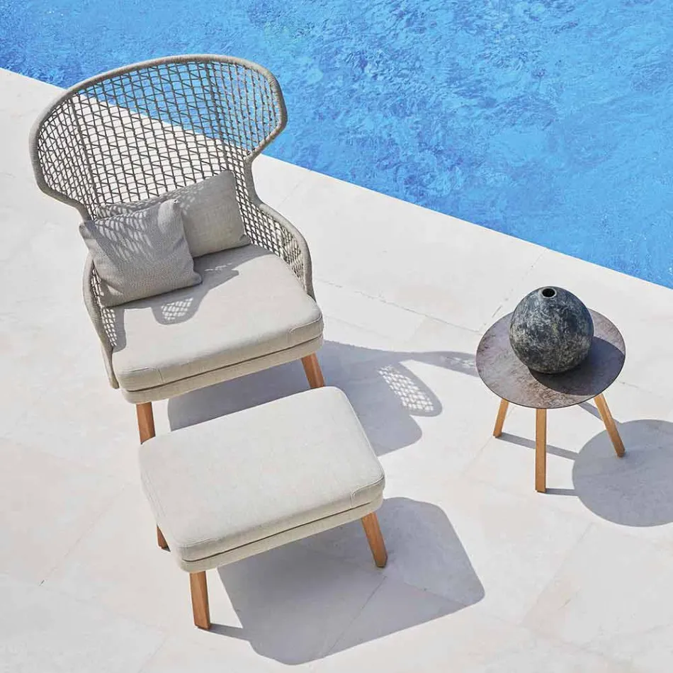 Outdoor-Fußstütze Varaschin Emma aus gepolstertem Stoff Viadurini