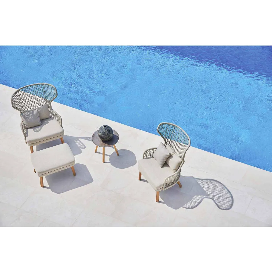 Outdoor-Fußstütze Varaschin Emma aus gepolstertem Stoff Viadurini