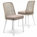 Design Stuhl aus Stoff und Aluminium Varaschin Emma 