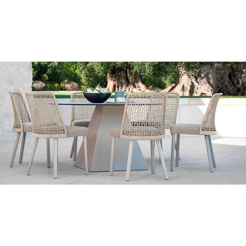 Varaschin Emma Design Gartenstuhl aus Stoff und Aluminium Viadurini