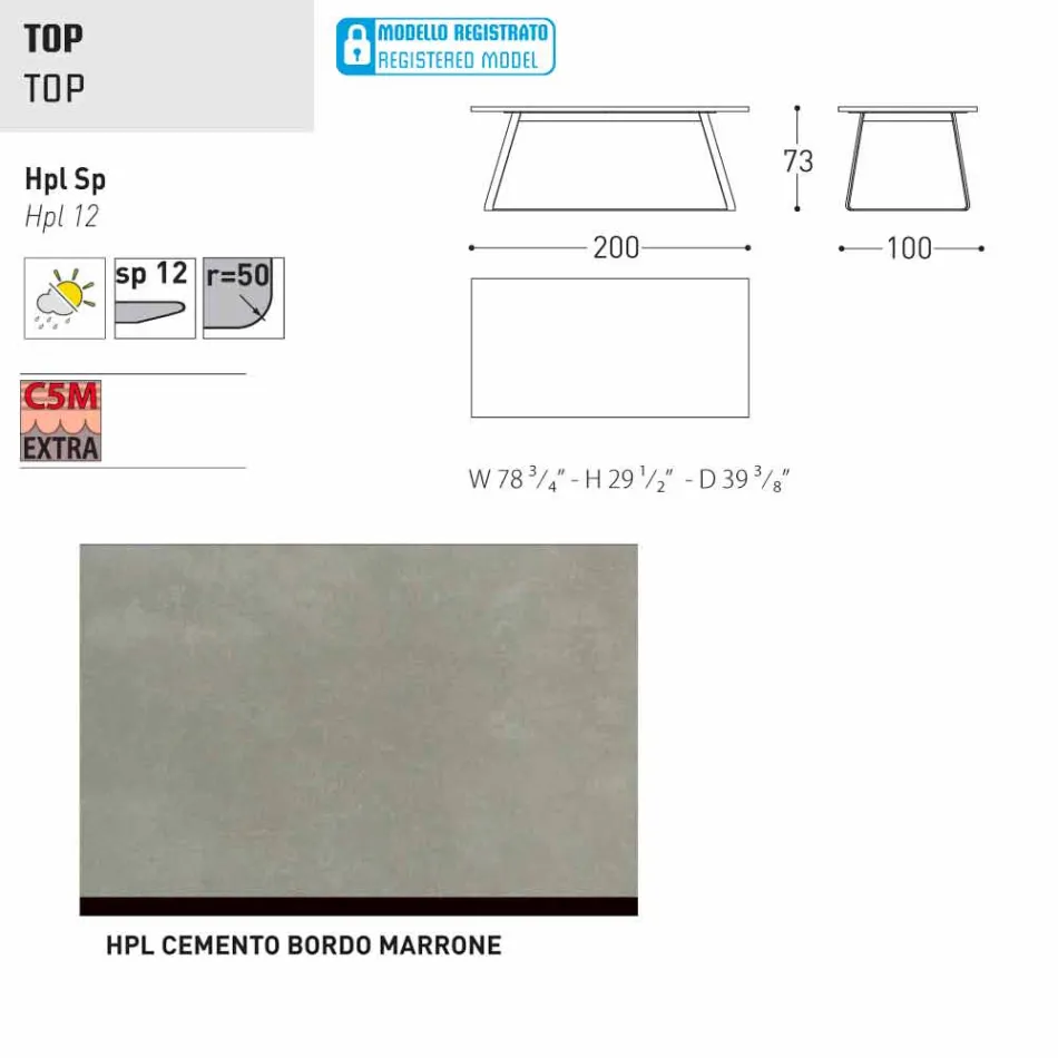 Varaschin Kolonaki Tabelle moderne Gärten in verschiedenen Größen Viadurini