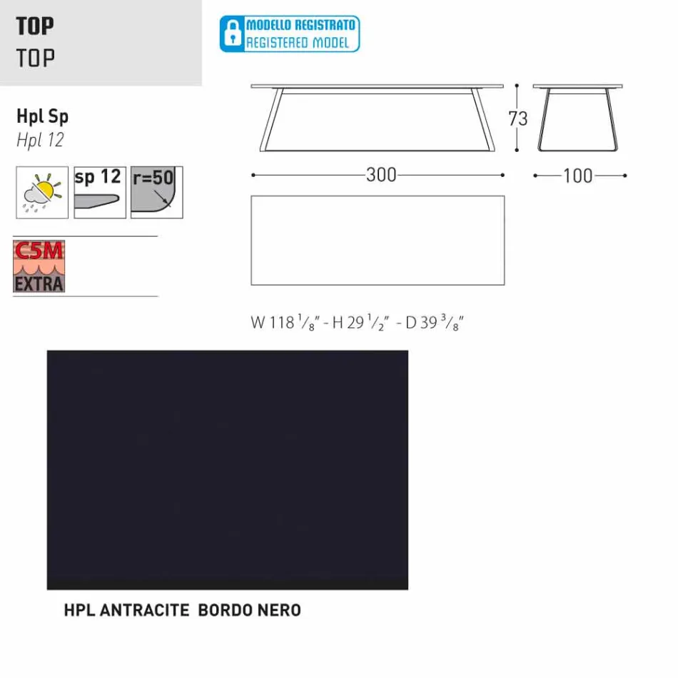 Varaschin Kolonaki Tabelle moderne Gärten in verschiedenen Größen Viadurini