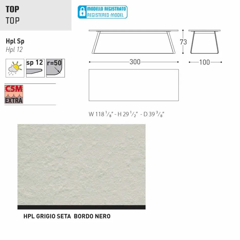 Varaschin Kolonaki Tabelle moderne Gärten in verschiedenen Größen Viadurini