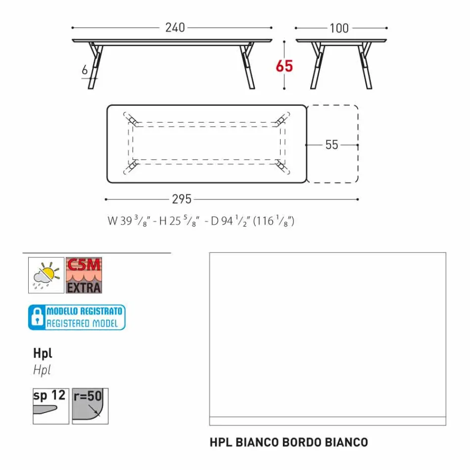 Varaschin Link-Tisch Gartentisch mit Teakholz Beinen, H65 cm Viadurini