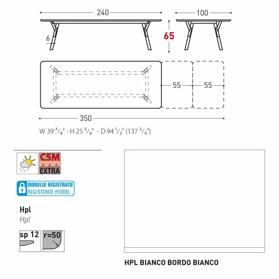 Varaschin Link-Tisch Gartentisch mit Teakholz Beinen, H65 cm Viadurini