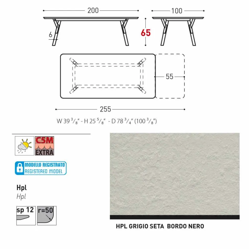 Varaschin Link-Tisch Gartentisch mit Teakholz Beinen, H65 cm Viadurini