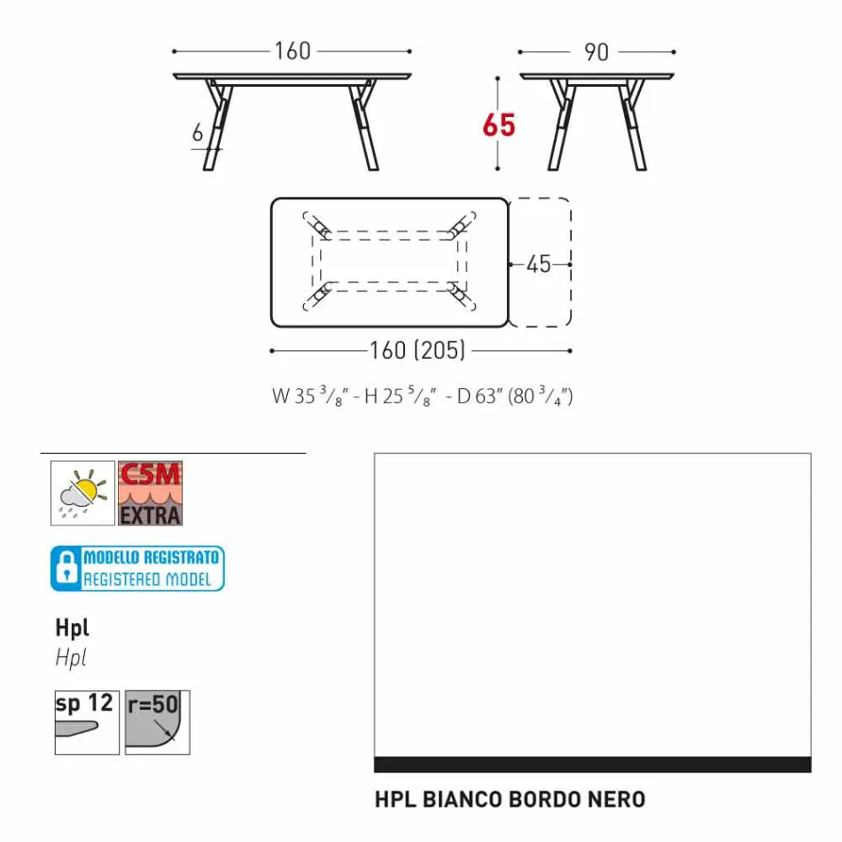 Varaschin Link-Tisch Gartentisch mit Teakholz Beinen, H65 cm Viadurini