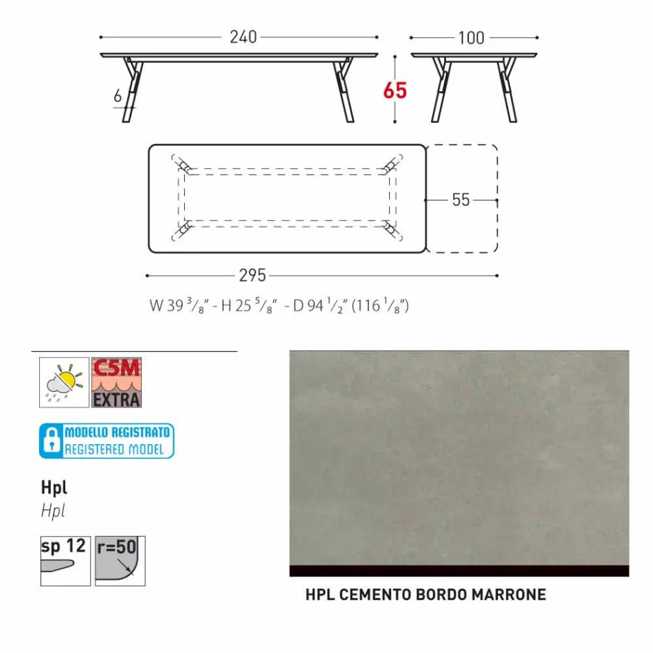 Varaschin Link-Tabelle H 65 cm Gärten erweiterbar auf bis zu 350 cm Viadurini