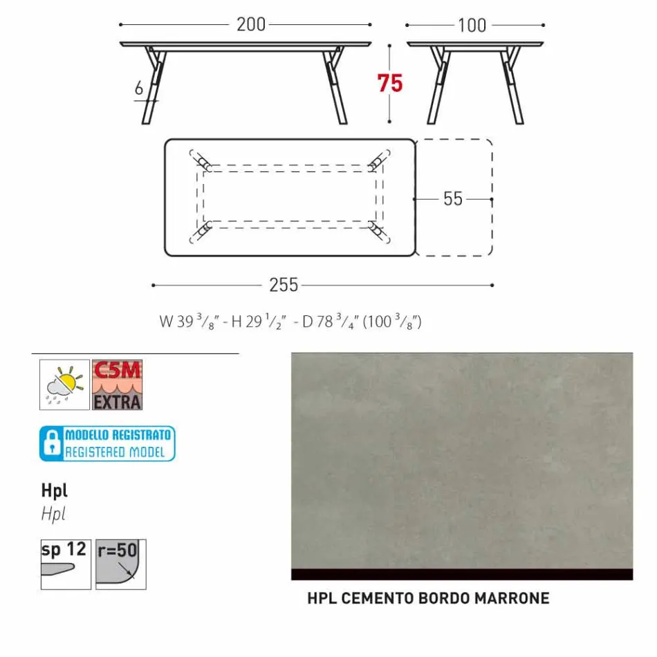 Varaschin Link-Garten Anschiebetisch mit Teakholz Beinen, H75 cm Viadurini