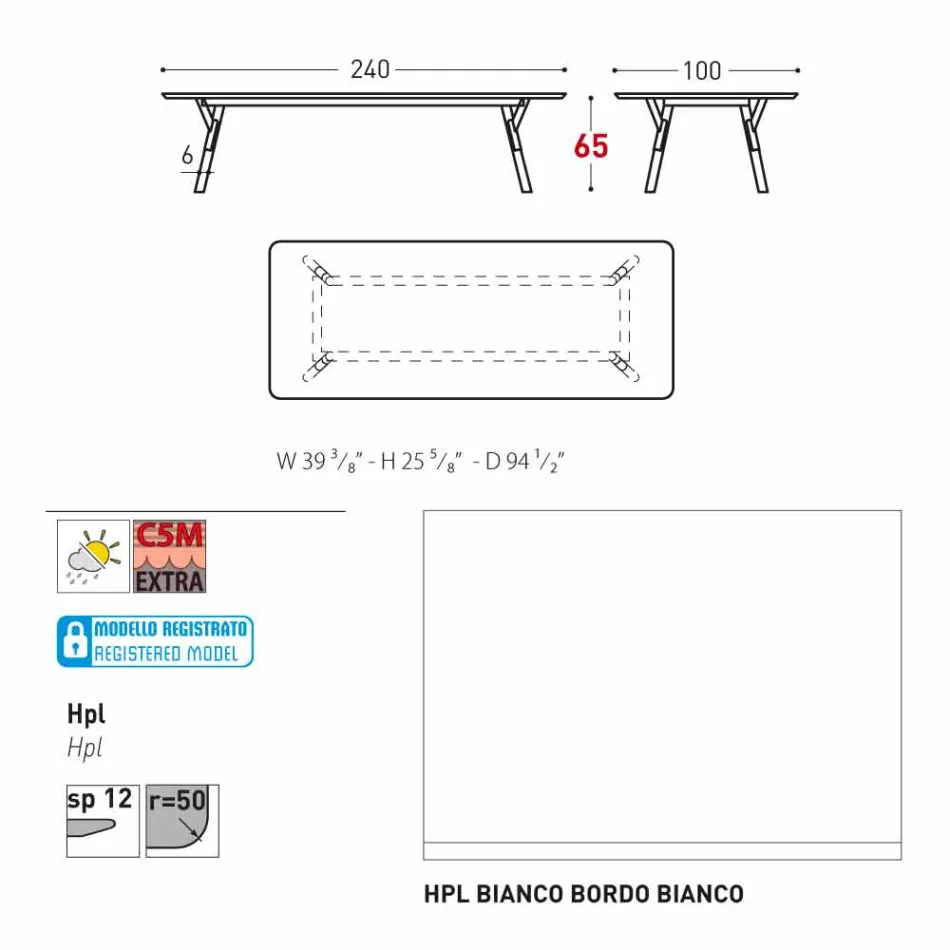 Varaschin Link-Gartentisch mit Teakholz Beinen, H 65 cm Viadurini