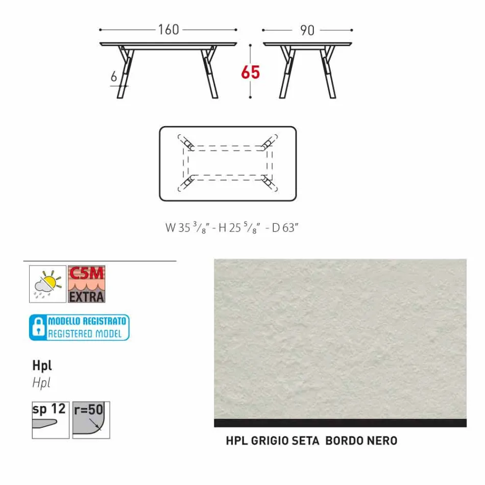 Varaschin Link-Gartentisch mit Teakholz Beinen, H 65 cm Viadurini