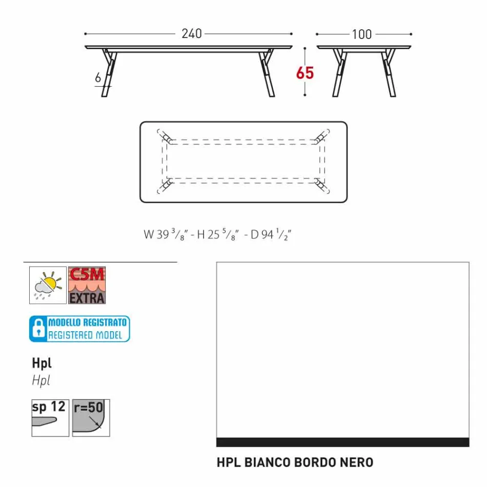 Varaschin Link-Gartentisch mit Teakholz Beinen, H 65 cm Viadurini