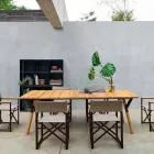 Varaschin Link-Teakholz Garten Esstisch H 75 cm Viadurini