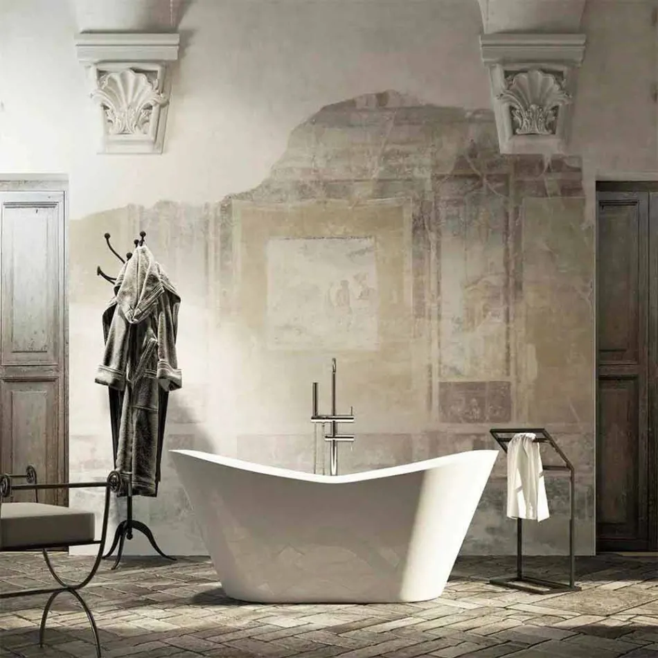 Moderne freistehende Designbadewanne hergestellt in Italy Ragusa Viadurini