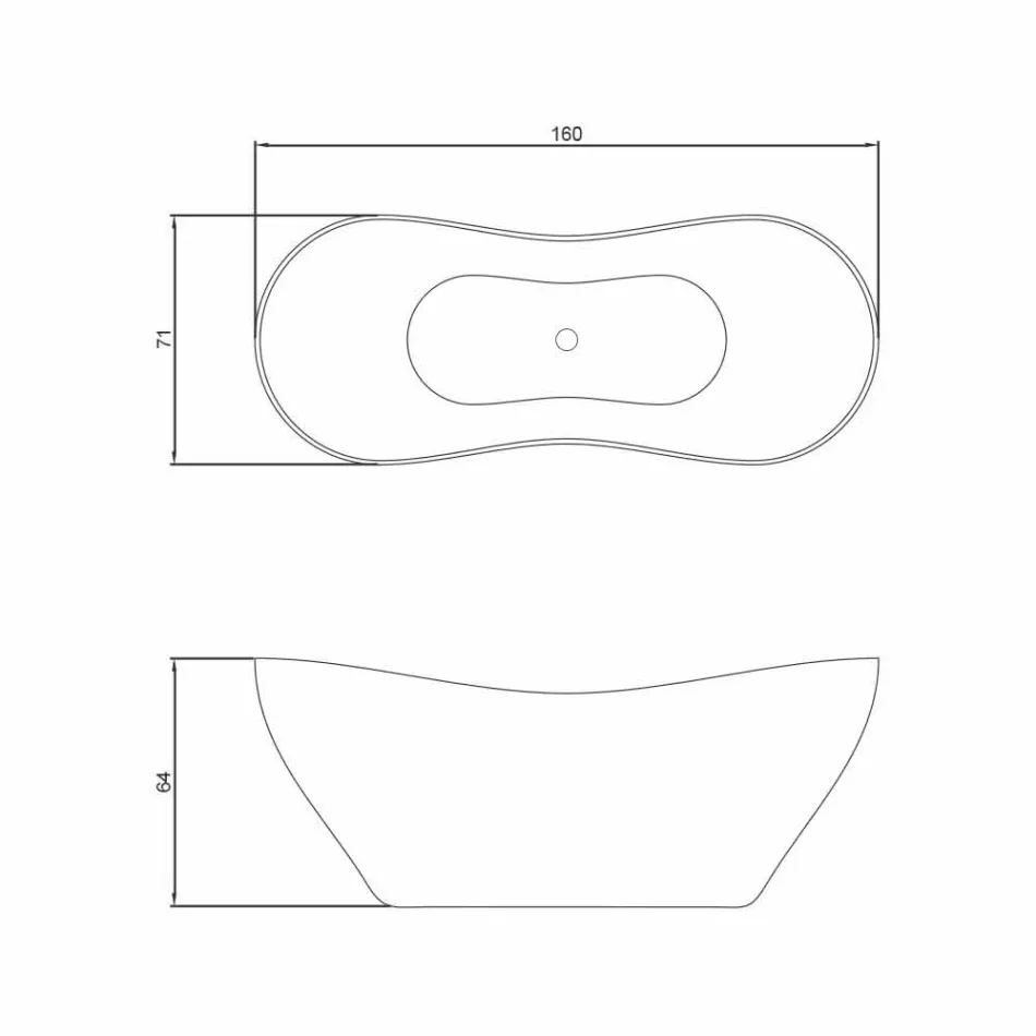 Moderne freistehende Designbadewanne hergestellt in Italy Ragusa Viadurini