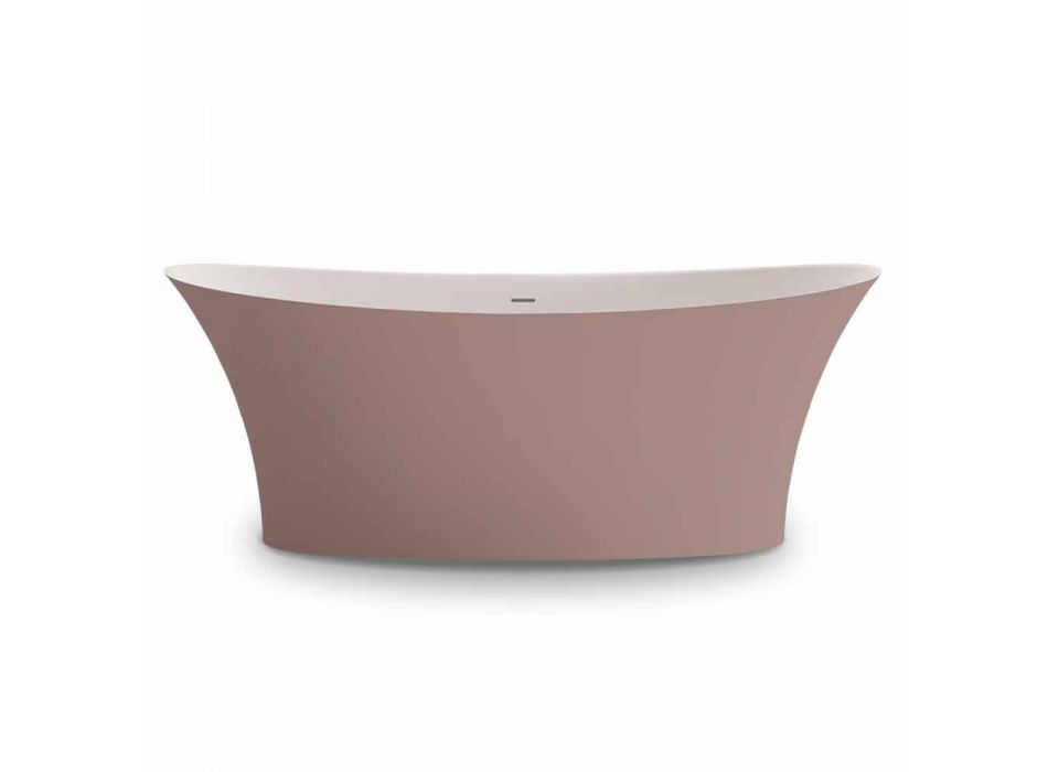 Freistehende zweifarbige Badewanne, Solid Surface Design - Look Viadurini