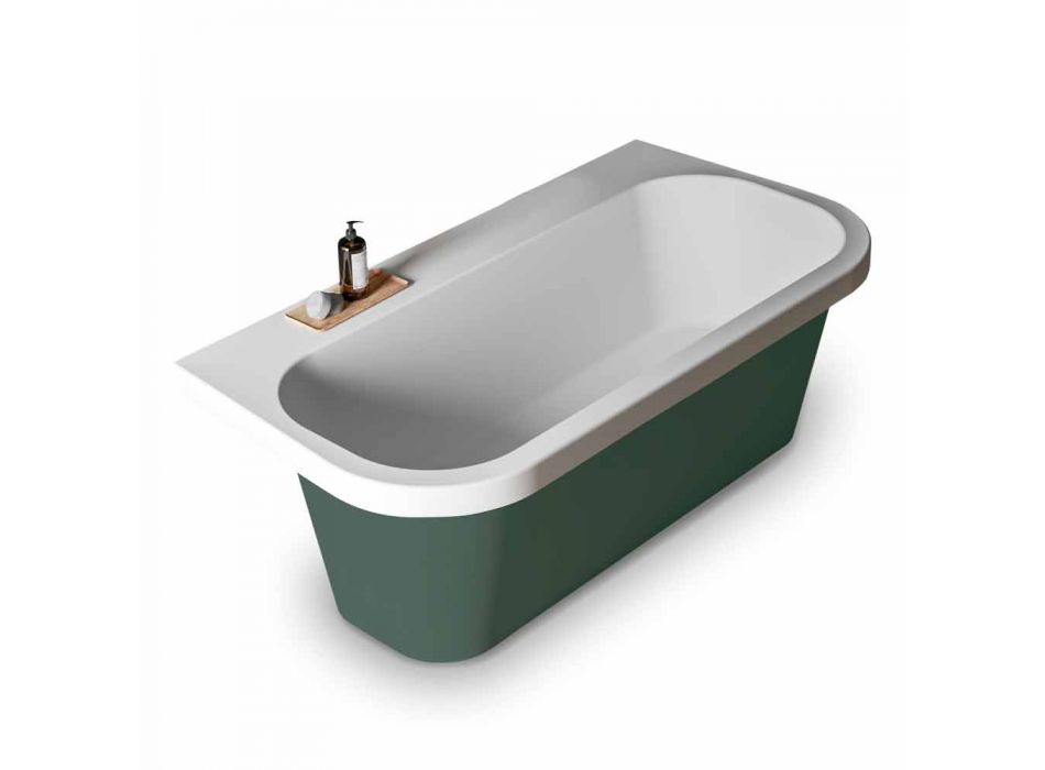 Glänzende / undurchsichtige zweifarbige Badewanne, freistehend modern - Margex Viadurini